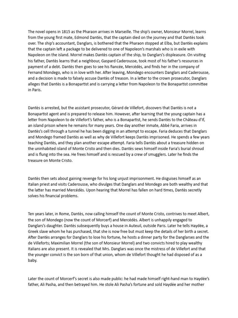 A Critical Review Of The Count Of Monte Cristo A Critical Review Of The Count Of Monte Cristo