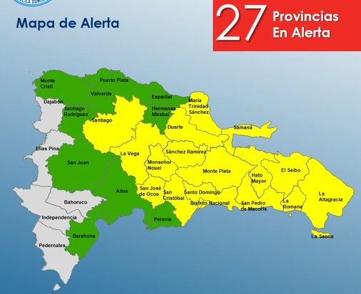 Alerta Amarilla Para 9 Provincias Y Verde Para 5: Informe Del COE Alerta Amarilla Para 9 Provincias Y Verde Para 5: Informe Del COE