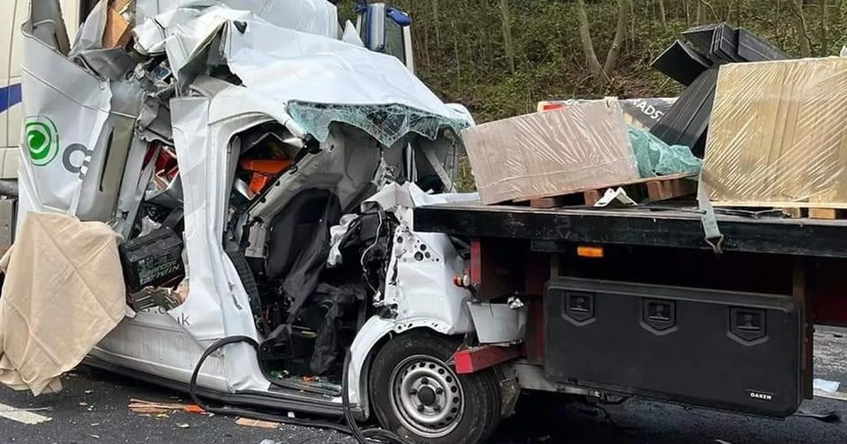Casualty Treated After Car Overturns On M56 Motorway Casualty Treated After Car Overturns On M56 Motorway