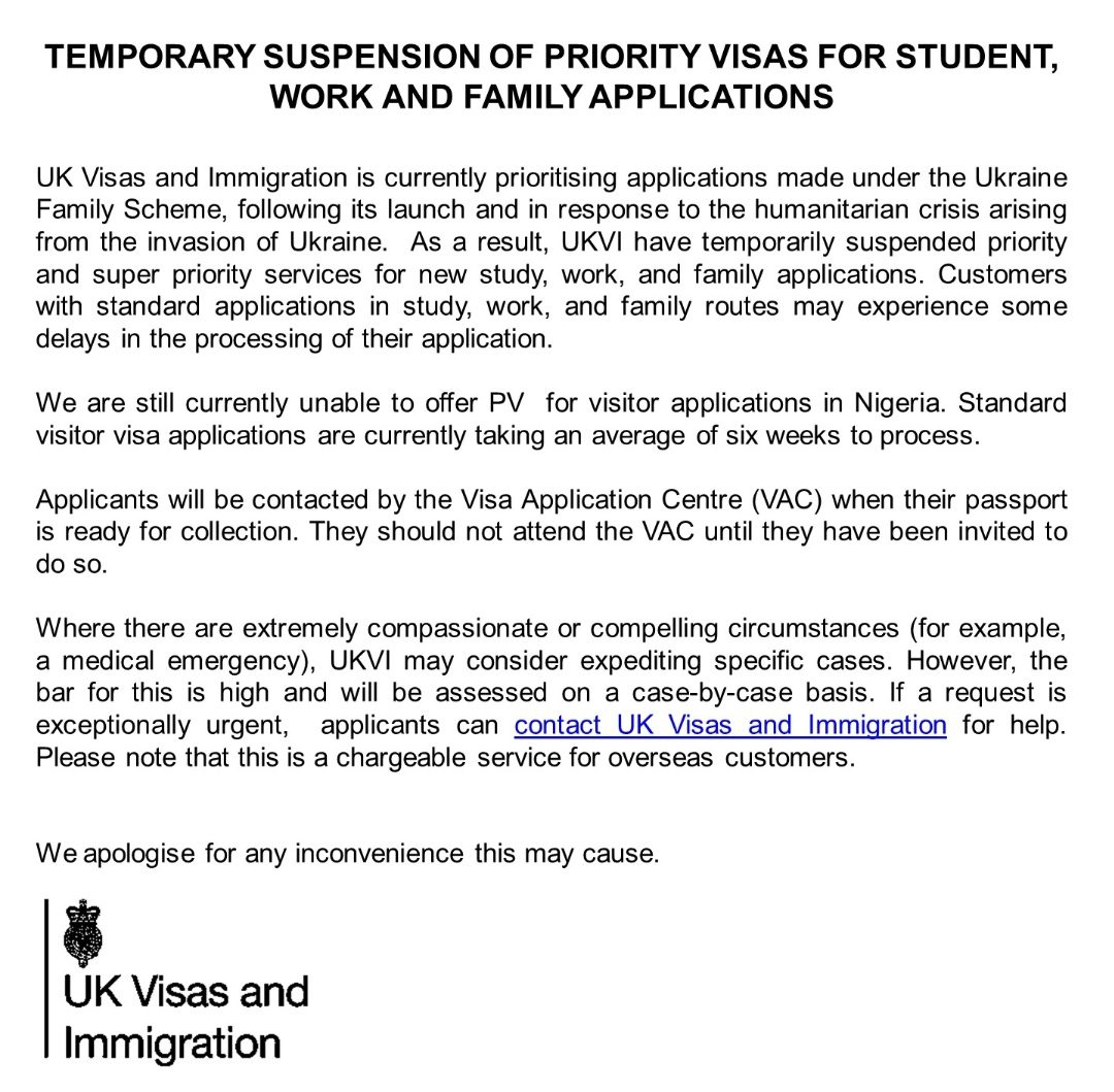 Changes To UK Visa Application Process For Nigerians And Pakistanis Changes To UK Visa Application Process For Nigerians And Pakistanis
