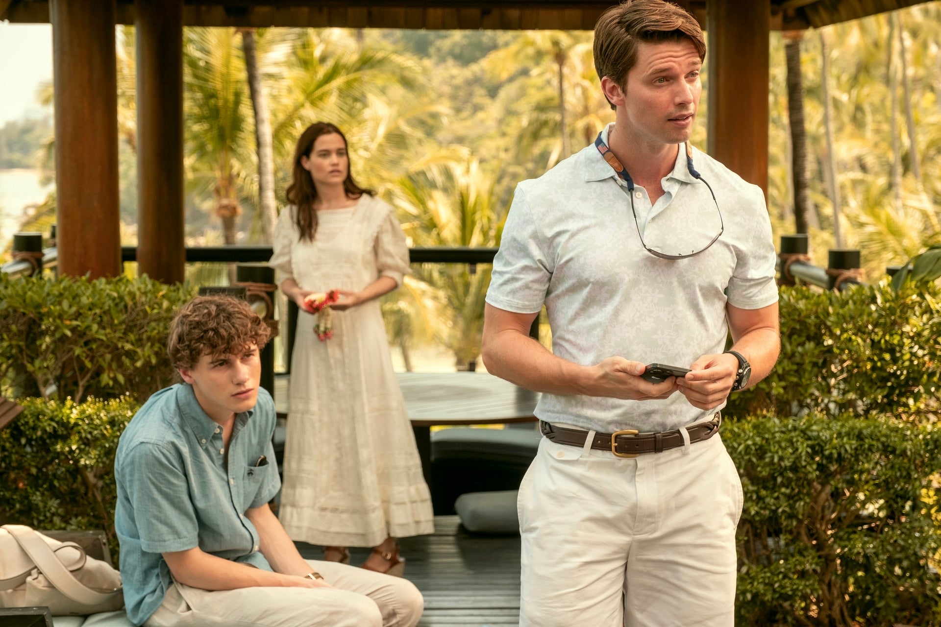 Chris Pratt On Patrick Schwarzenegger's White Lotus Scene: A Candid Conversation Chris Pratt On Patrick Schwarzenegger's White Lotus Scene: A Candid Conversation
