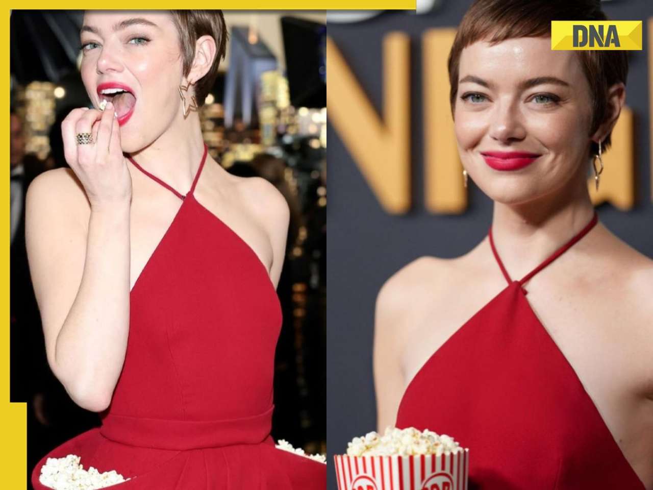 Emma Stone's Popcorn Dress: A Showstopper At SNL's 50th Anniversary Emma Stone's Popcorn Dress: A Showstopper At SNL's 50th Anniversary