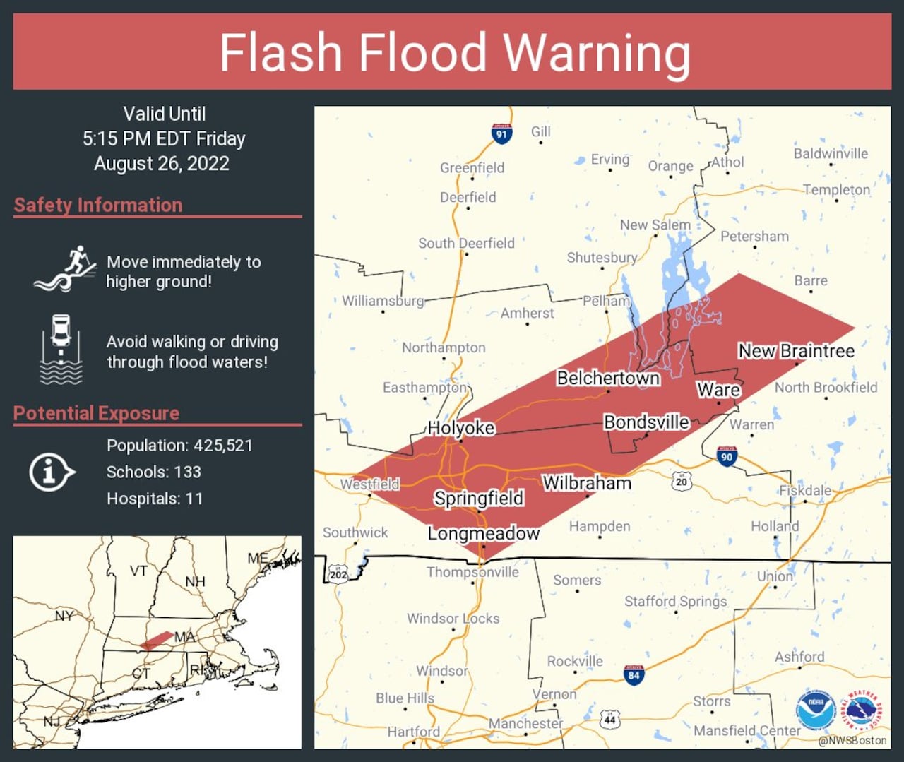 Flash Flood Threat: Hampshire And Worcester Counties On High Alert Thursday Flash Flood Threat: Hampshire And Worcester Counties On High Alert Thursday