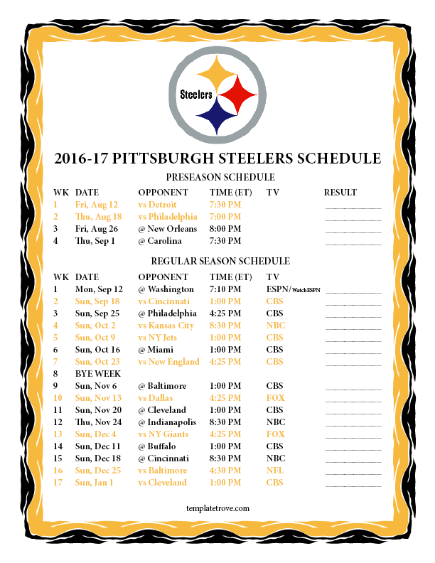 Pittsburgh Steelers Schedule Released: What We Learned Pittsburgh Steelers Schedule Released: What We Learned