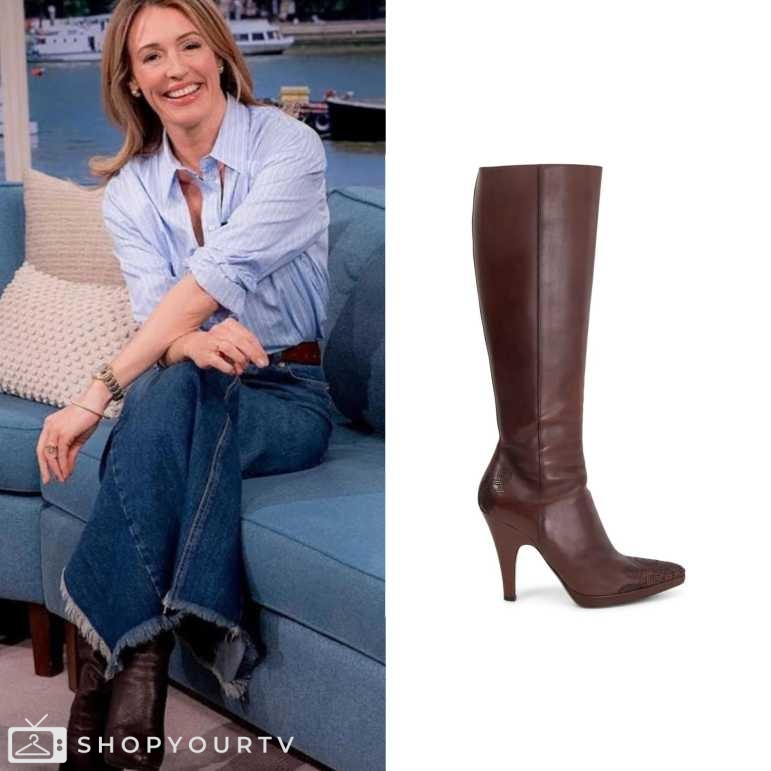 Steal Cat Deeley's Look: Denim Midi Dress & Cowboy Trend Steal Cat Deeley's Look: Denim Midi Dress & Cowboy Trend
