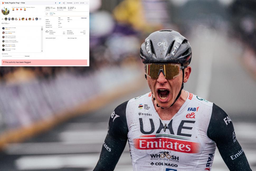 Tadej Pogačar's Raw Tour Of Flanders Strava Activity: Unflagged