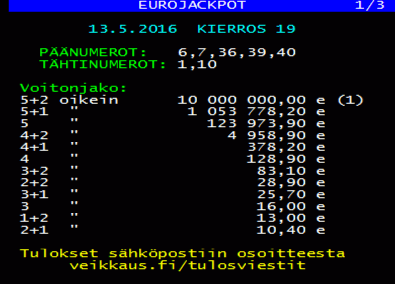 Tässä On Illan Eurojackpotin Oikeat Numerot Tässä On Illan Eurojackpotin Oikeat Numerot